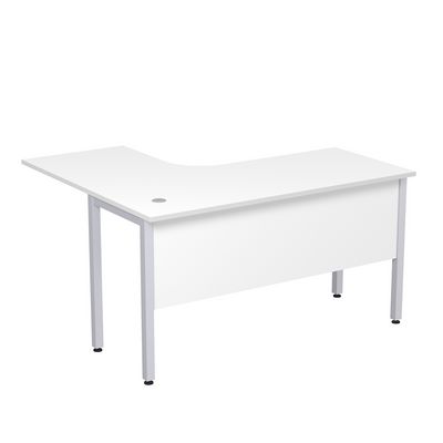 Стиль 2МД.131 (Белый/Алюминий матовый) Стол криволинейный правый