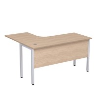 Стиль 2МД.131 (Дуб/Алюминий матовый) Стол криволинейный правый