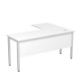 Стиль 2МД.132 (Белый/Алюминий матовый) Стол криволинейный левый