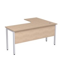 Стиль 2МД.132 (Дуб/Алюминий матовый) Стол криволинейный левый