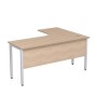 Стиль 2МД.132 (Дуб/Алюминий матовый) Стол криволинейный левый