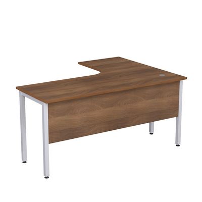 Стиль 2МД.132 (Шамони темный/Алюминий матовый) Стол криволинейный левый