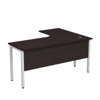 Стиль 2МД.132 (Венге/Алюминий матовый) Стол криволинейный левый
