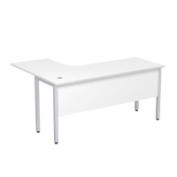 Стиль 2МД.133 (Белый/Алюминий матовый) Стол криволинейный правый