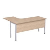 Стиль 2МД.133 (Дуб/Алюминий матовый) Стол криволинейный правый