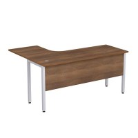 Стиль 2МД.133 (Шамони темный/Алюминий матовый) Стол криволинейный правый