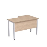 Стиль 2МД.141 (Дуб/Алюминий матовый) Стол криволинейный левый