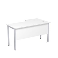 Стиль 2МД.142 (Белый/Алюминий матовый) Стол криволинейный левый