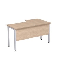 Стиль 2МД.142 (Дуб/Алюминий матовый) Стол криволинейный левый