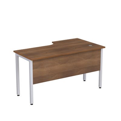 Стиль 2МД.142 (Шамони темный/Алюминий матовый) Стол криволинейный левый