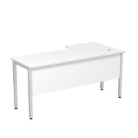 Стиль 2МД.143 (Белый/Алюминий матовый) Стол криволинейный левый