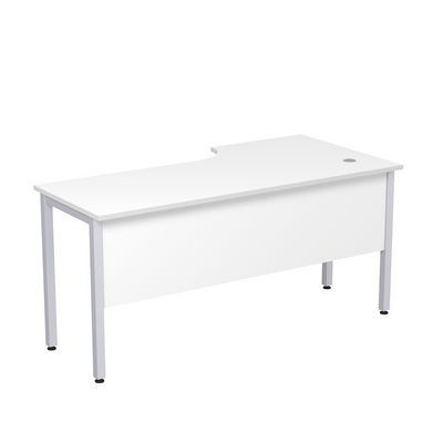 Стиль 2МД.143 (Белый/Алюминий матовый) Стол криволинейный левый