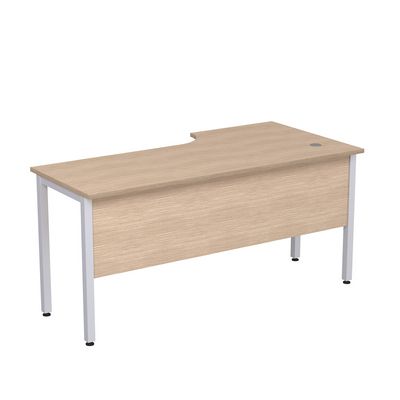 Стиль 2МД.143 (Дуб/Алюминий матовый) Стол криволинейный левый