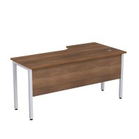 Стиль 2МД.143 (Шамони темный/Алюминий матовый) Стол криволинейный левый