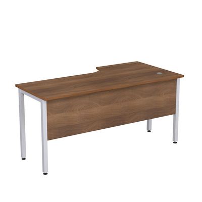 Стиль 2МД.143 (Шамони темный/Алюминий матовый) Стол криволинейный левый