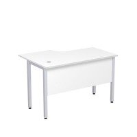 Стиль 2МД.144 (Белый/Алюминий матовый) Стол криволинейный правый