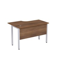 Стиль 2МД.144 (Шамони темный/Алюминий матовый) Стол криволинейный правый