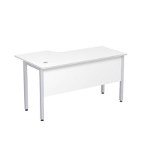 Стиль 2МД.145 (Белый/Алюминий матовый) Стол криволинейный правый