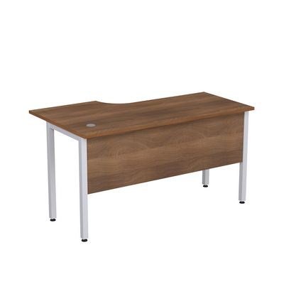 Стиль 2МД.145 (Шамони темный/Алюминий матовый) Стол криволинейный правый