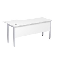Стиль 2МД.146 (Белый/Алюминий матовый) Стол криволинейный правый