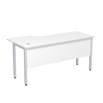 Стиль 2МД.146 (Белый/Алюминий матовый) Стол криволинейный правый