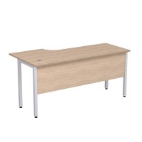 Стиль 2МД.146 (Дуб/Алюминий матовый) Стол криволинейный правый