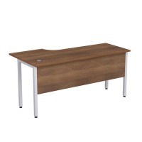 Стиль 2МД.146 (Шамони темный/Алюминий матовый) Стол криволинейный правый