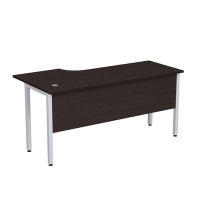 Стиль 2МД.146 (Венге/Алюминий матовый) Стол криволинейный правый