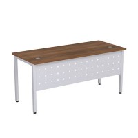 Стиль 2МК.104 (Шамони темный/Алюминий матовый) Стол рабочий