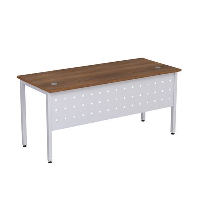 Стиль 2МК.104 (Шамони темный/Алюминий матовый) Стол рабочий