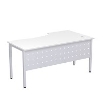 Стиль 2МК.120 (Белый/Алюминий матовый) Стол криволинейный левый