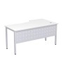 Стиль 2МК.120 (Белый/Алюминий матовый) Стол криволинейный левый