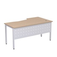 Стиль 2МК.120 (Дуб/Алюминий матовый) Стол криволинейный левый