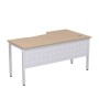 Стиль 2МК.120 (Дуб/Алюминий матовый) Стол криволинейный левый