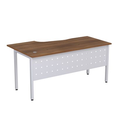 Стиль 2МК.121 (Шамони темный/Алюминий матовый) Стол криволинейный правый