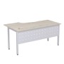 Стиль 2МК.121 (Сканди/Алюминий матовый) Стол криволинейный правый