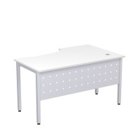 Стиль 2МК.122 (Белый/Алюминий матовый) Стол криволинейный левый