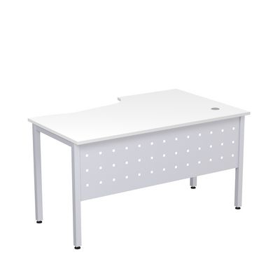 Стиль 2МК.122 (Белый/Алюминий матовый) Стол криволинейный левый