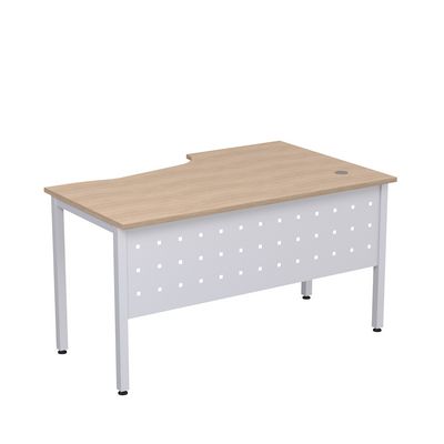 Стиль 2МК.122 (Дуб/Алюминий матовый) Стол криволинейный левый