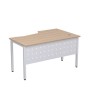 Стиль 2МК.122 (Дуб/Алюминий матовый) Стол криволинейный левый