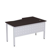 Стиль 2МК.122 (Венге/Алюминий матовый) Стол криволинейный левый