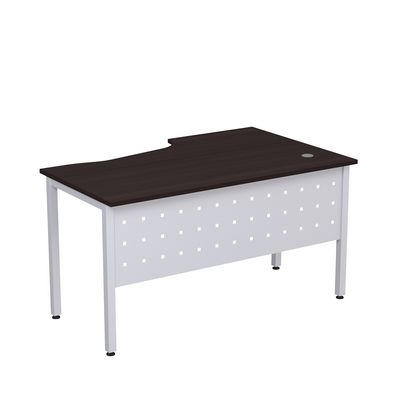 Стиль 2МК.122 (Венге/Алюминий матовый) Стол криволинейный левый