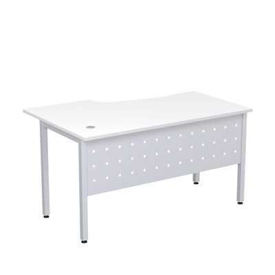 Стиль 2МК.123 (Белый/Алюминий матовый) Стол криволинейный правый