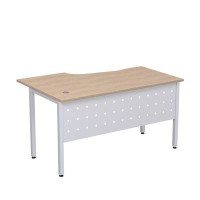 Стиль 2МК.123 (Дуб/Алюминий матовый) Стол криволинейный правый