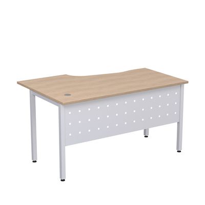 Стиль 2МК.123 (Дуб/Алюминий матовый) Стол криволинейный правый