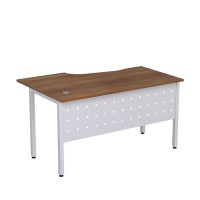 Стиль 2МК.123 (Шамони темный/Алюминий матовый) Стол криволинейный правый