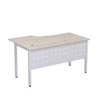 Стиль 2МК.123 (Сканди/Алюминий матовый) Стол криволинейный правый