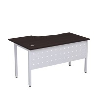 Стиль 2МК.123 (Венге/Алюминий матовый) Стол криволинейный правый