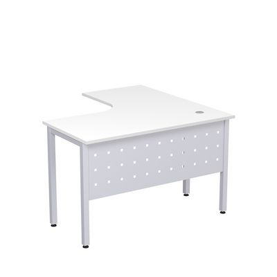 Стиль 2МК.128 (Белый/Алюминий матовый) Стол криволинейный левый