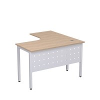 Стиль 2МК.128 (Дуб/Алюминий матовый) Стол криволинейный левый